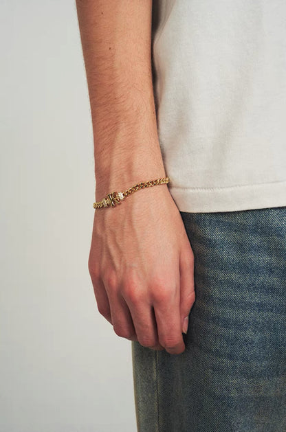 K Initial Gold Chain Bracelet