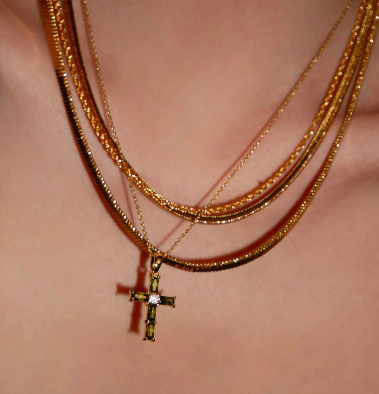 Golden Cross Harmony Necklace