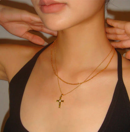 Golden Cross Harmony Necklace