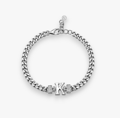 K Initial Gold Chain Bracelet